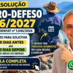 Seguro-Defeso 2026/2027: prazo para solicitar de 30 dias antes até 90 dias depois do início do defeso, pela Resolução CODEFAT nº 1.045/2026